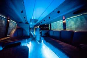 party bus leather seating