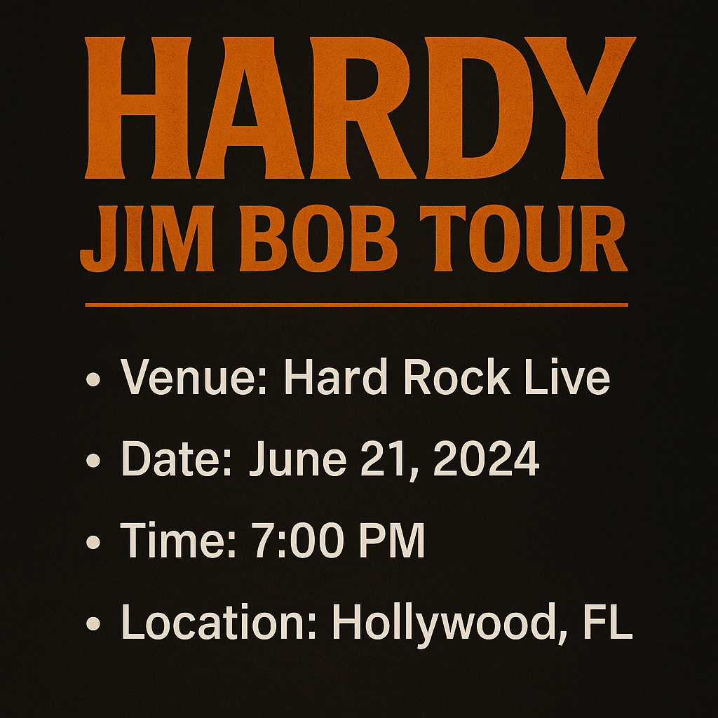 Hardy concert limo Fort Lauderdale - Cocert Details