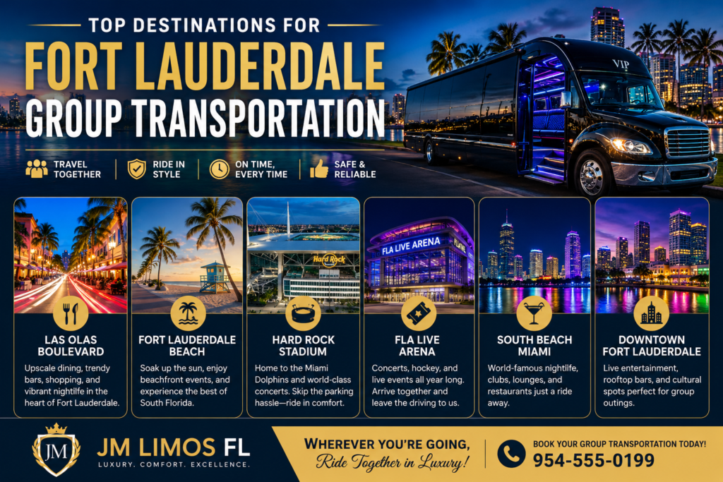 Top Destinations for Fort Lauderdale Group Transportation