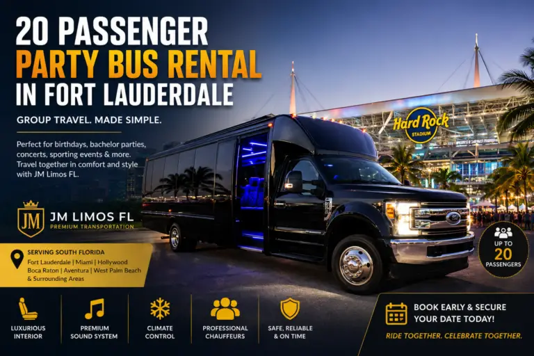 20 passenger party bus rental