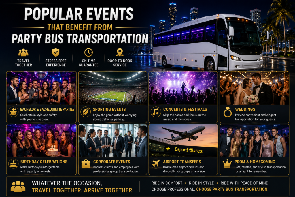 Popular Events That Benefit from Party Bus Transportation