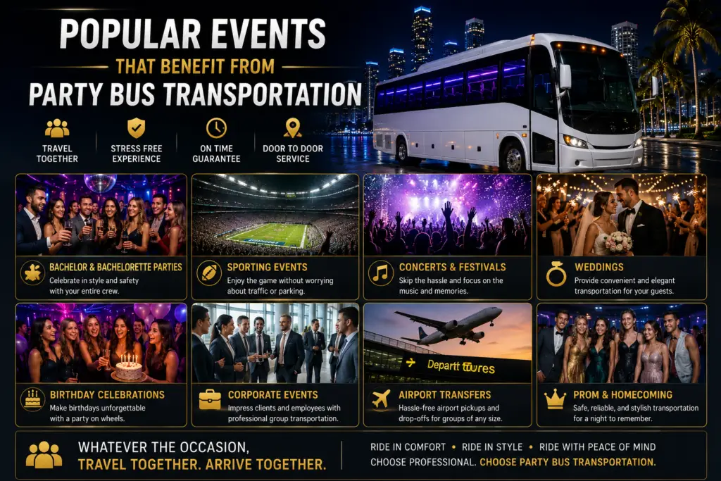 Popular Events That Benefit from Party Bus Transportation