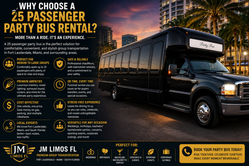 Why Choose a 25 Passenger Party Bus Rental
