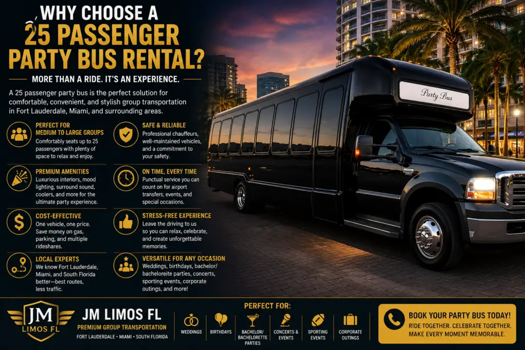 Why Choose a 25 Passenger Party Bus Rental