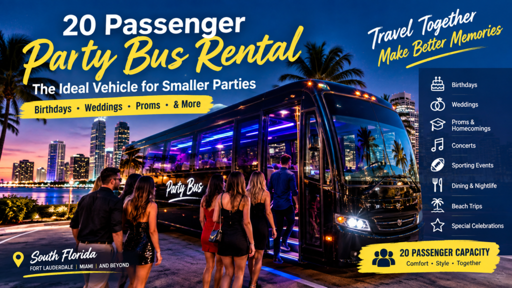 20 passenger party bus rental