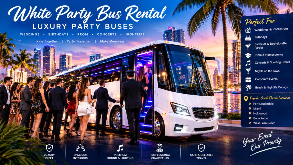 white party bus rental