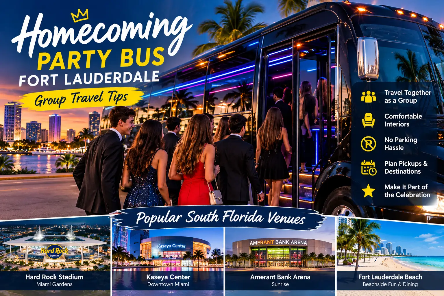 homecoming party bus Fort Lauderdale