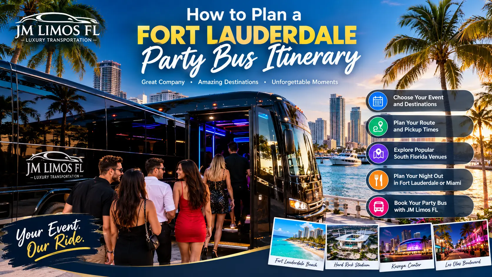 Fort Lauderdale party bus itinerary