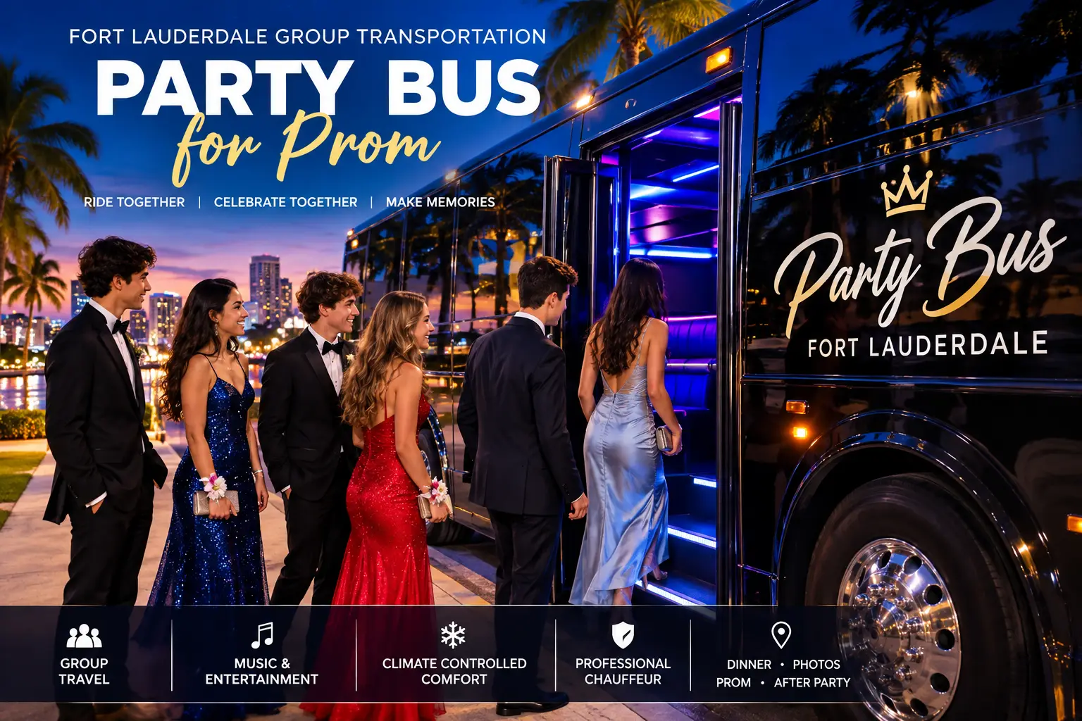prom party bus Fort Lauderdale 2