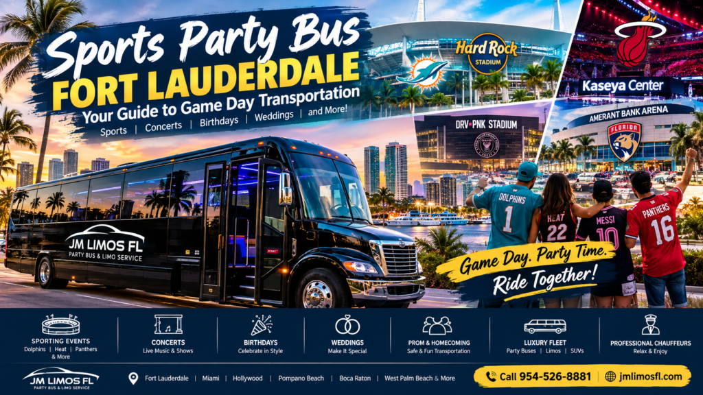 sports party bus Fort Lauderdale