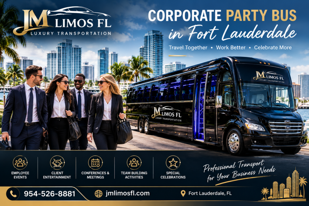 Luxury Corporate Party Bus in Fort Lauderdale